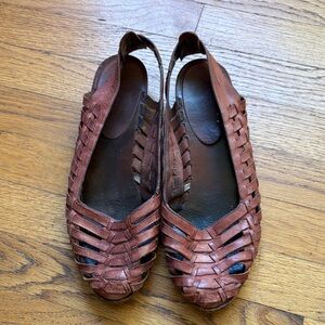 Women's Vintage Mauve Woven Leather Slingback Sandals